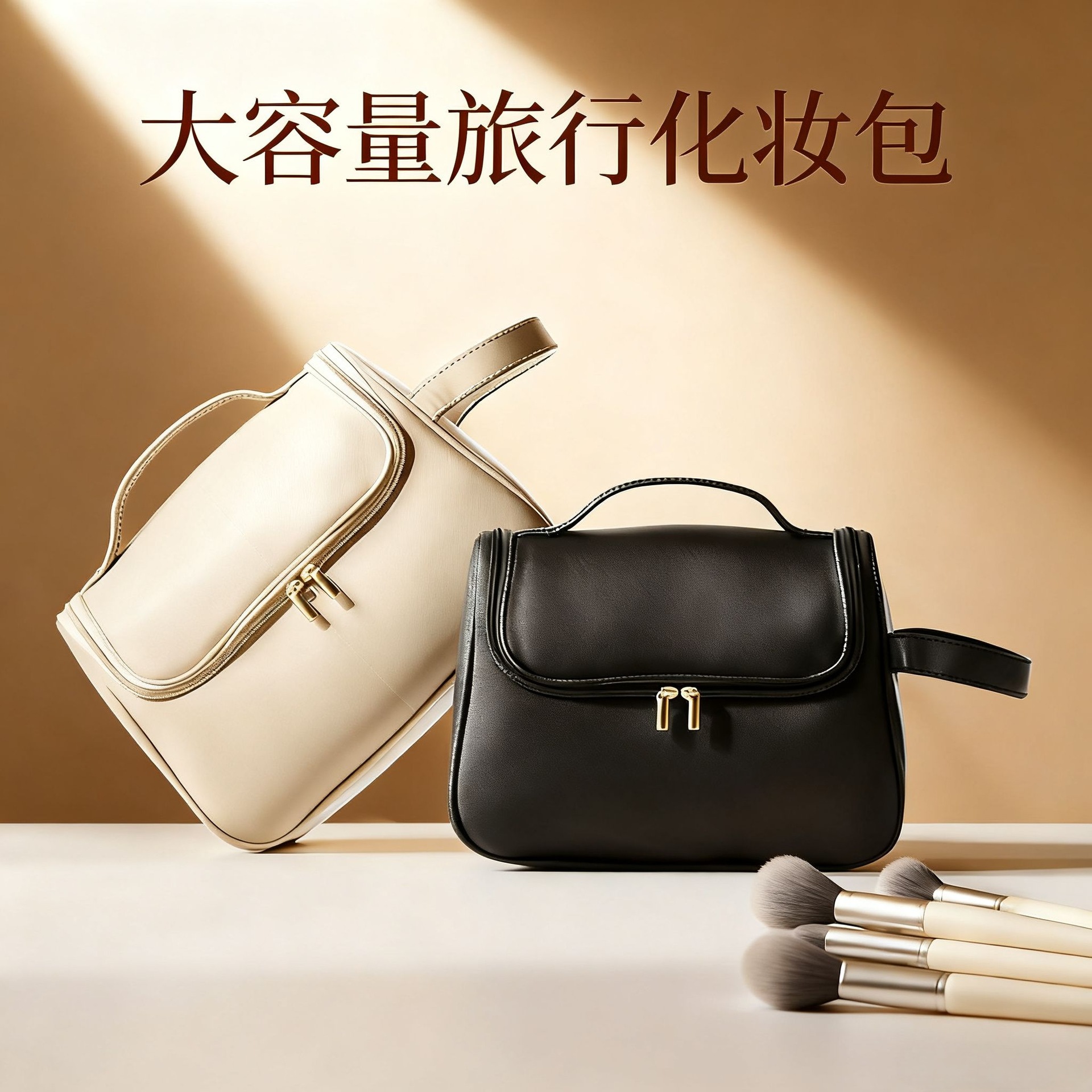 跨境手提悬挂式化妆品收纳包大容量防水便携旅行洗漱包箱包皮具妈咪晚宴包袋化妆包