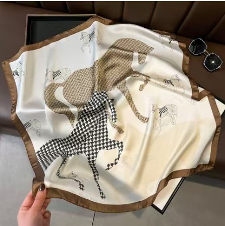 New Korean-style versatile silk scarf, women's spring and autumn retro scarf, fashionable neck protection scarf, binding bag, clothing accessories Application Scenario