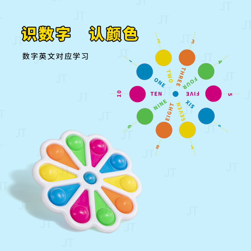 Cross-border best-selling infant and toddler finger bubble Fun Rat Extermination pioneer hand-grabbed and pressed cognitive number shape multi-hole educational toy details Picture