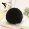 Rabbit fur plush ball, long and short fur handmade fabric printed pendant, doll accessory, pom-pom pendant details Picture
