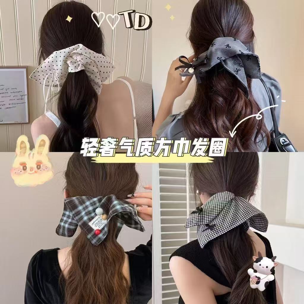 Sweet and gentle lace large intestine hair band, high-elasticity hair tie headwear, live-streaming wholesale best-selling hair accessories