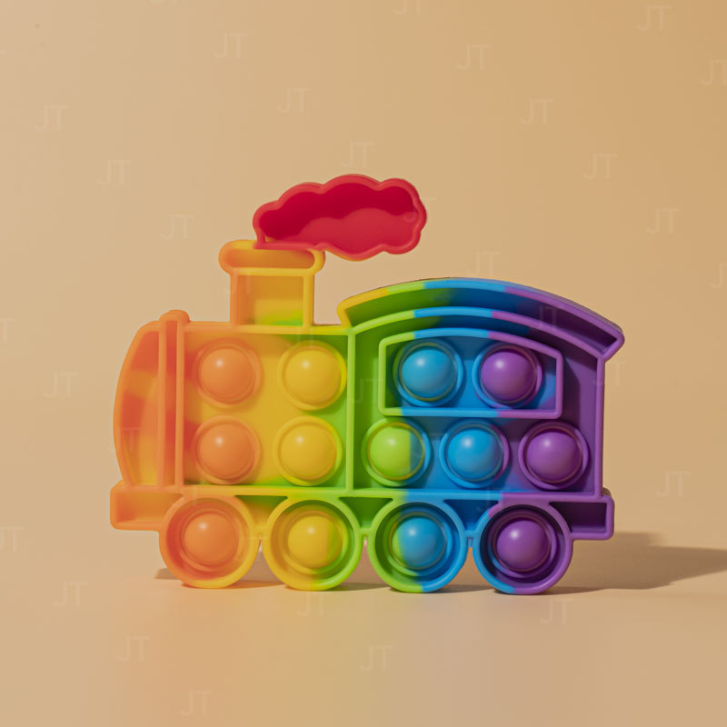 Popit彩虹火车泡泡乐玩具儿童硅胶泡泡玩具运动休闲传统玩具