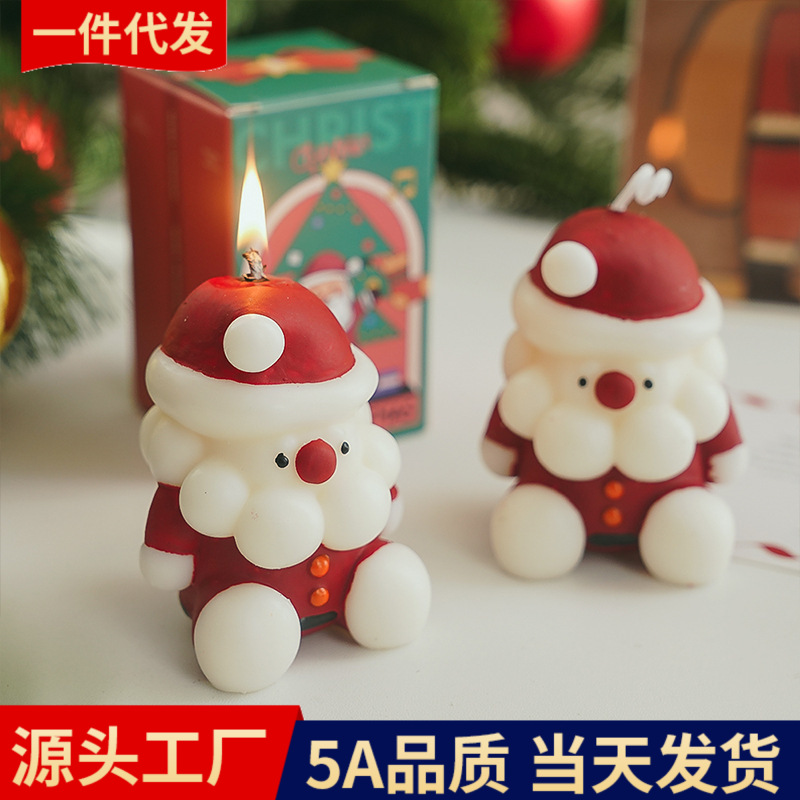 圣诞节香薰蜡烛伴手礼手工氛围感香氛candle高级感圣诞老人蠟燭办公文化圣诞用品圣诞铃铛