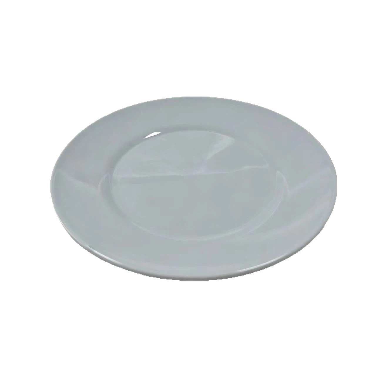 Melamine light blue round plate, Western plate, commercial shallow plate, plastic plate, 18cm Item Picture