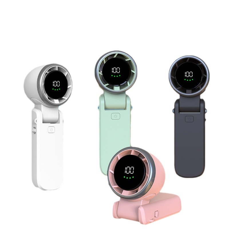 迷你手持扇/手持风扇/扇子折叠/喷雾风扇/小风扇白底实物图