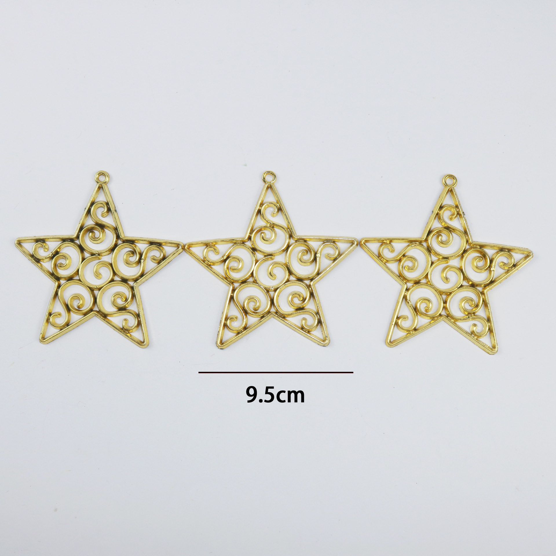 New Christmas pendant, five-pointed star, tree bell, reindeer, electroplated gold and silver, red Christmas decoration, handicraft, creative gift box details Picture