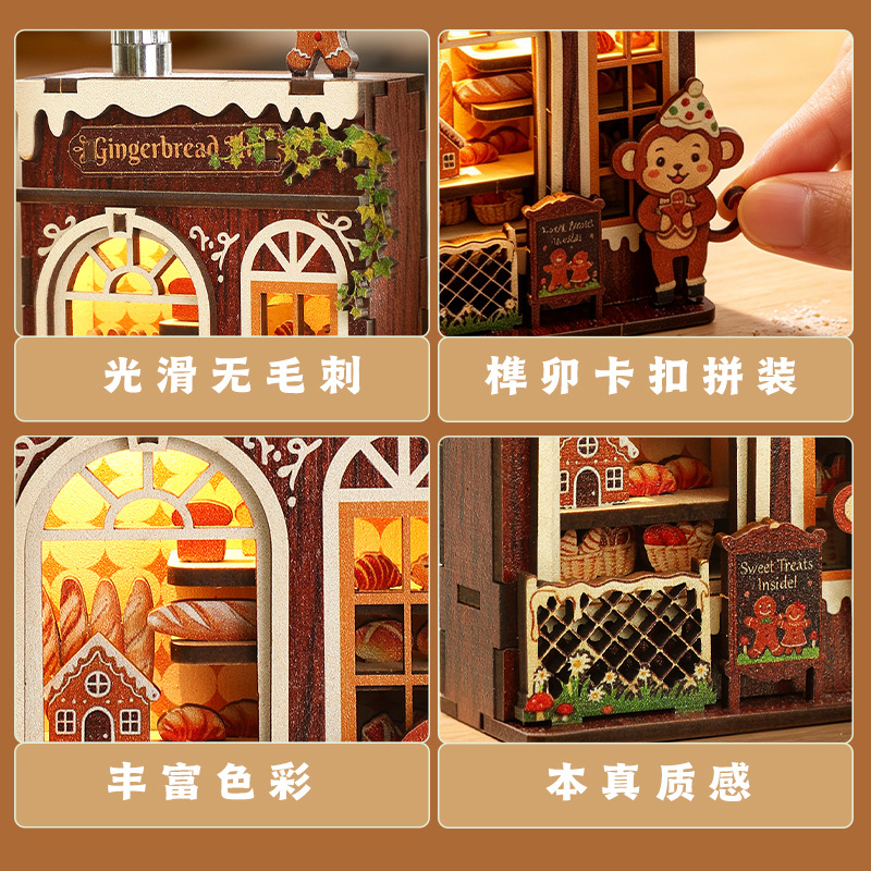 Street corner miniature handmade assembly food set, refrigerator stickers, 3D stereoscopic building blocks, magnetic DIY gifts, home decorations, wall stickers Application Scenario