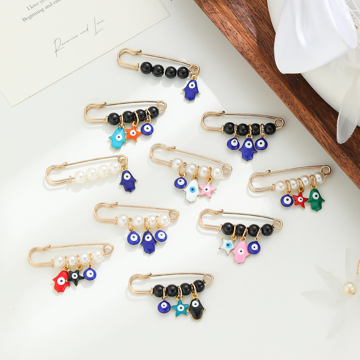 蓝眼睛民族风时尚胸针可爱恶魔之眼领针女装饰别针精致小巧搭配品