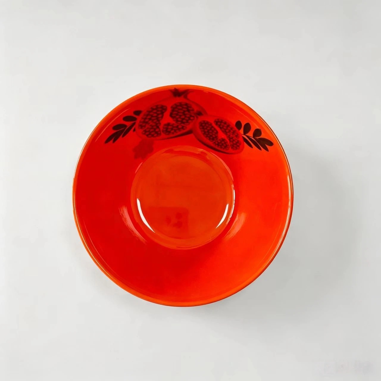 Orange-red melamine 7-inch pomegranate-patterned rice bowl, soup bowl, commercial round seasoning bowl for hot pot Specification image