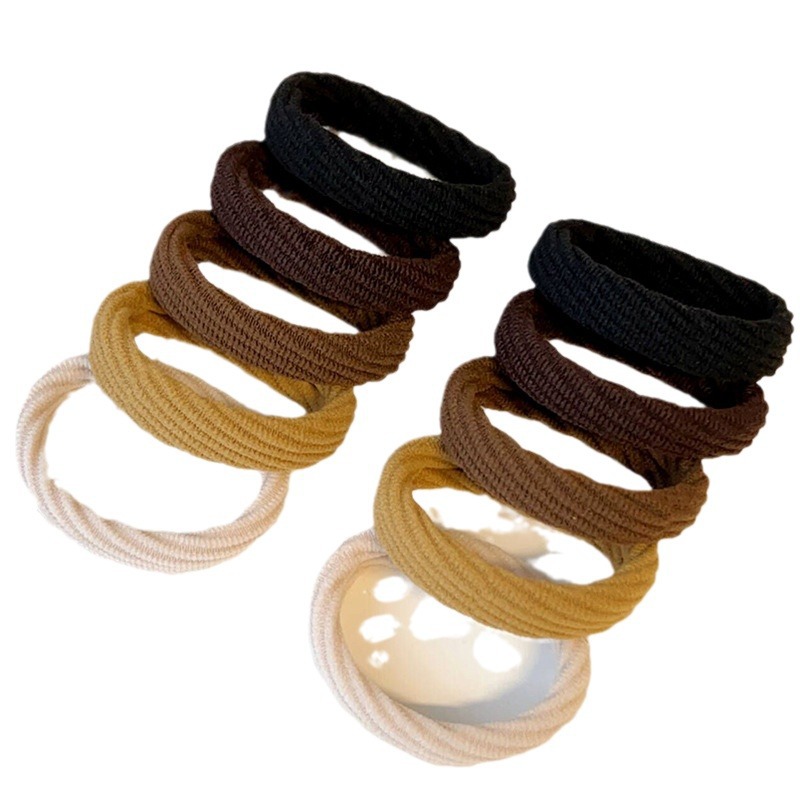 Retro style, high-elasticity hair tie, durable hair band, seamless leather band, new high ponytail bun headwear for women Item Picture