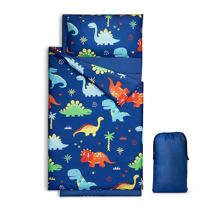 Cross-border printed sleeping bag for children's nap, portable folding autumn and winter anti-kick quilt, primary school sleeping bag Item Picture