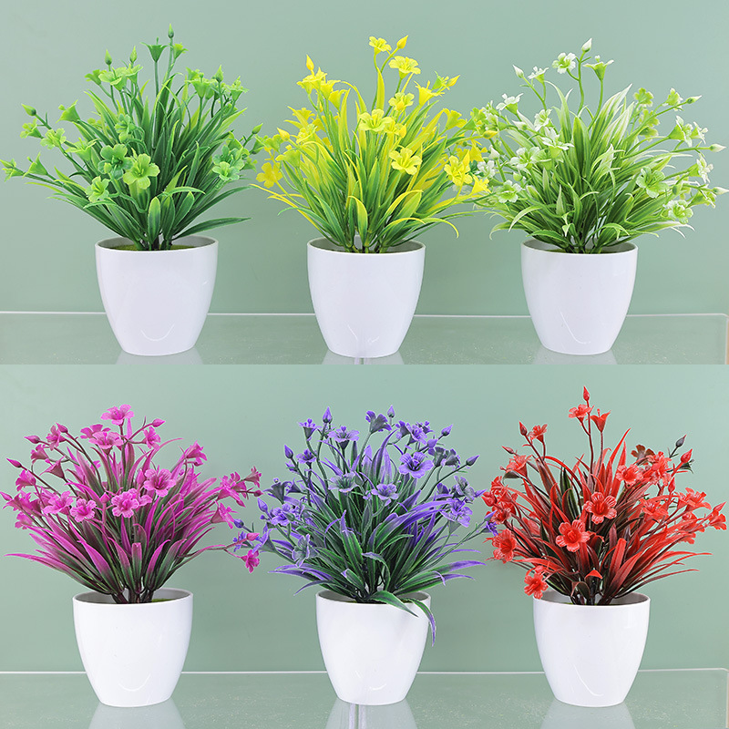 室内客厅家居摆设仿真花绿植小摆件塑料假花小树盆景装饰花卉盆栽办公文化仿真园艺植物