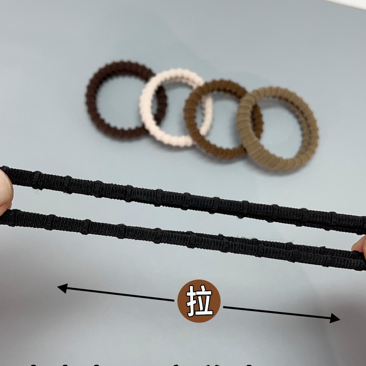 High-elasticity thick hair tie for women, 2024 new style hair tie, high ponytail rubber band, durable leather hair band Specification image