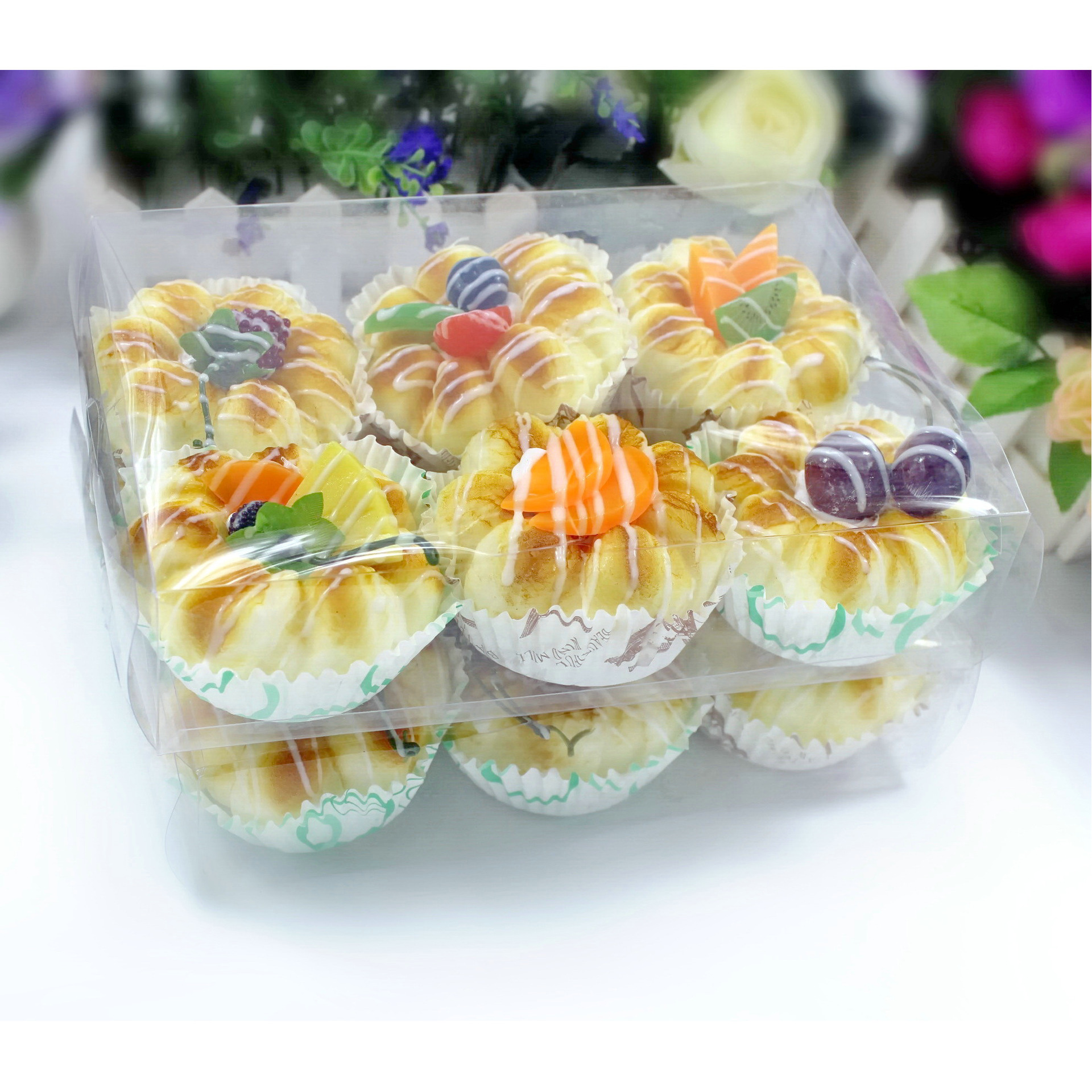 New and unique European-style paper cup bread model fridge magnets, creative home decoration window display INS set, baking supplies set Specification image