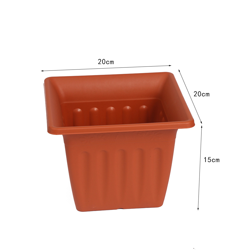 Golden square large-diameter light luxury balcony flower pot decoration, spray-painted hotel ornaments, garden plastic flower POTS Item Picture