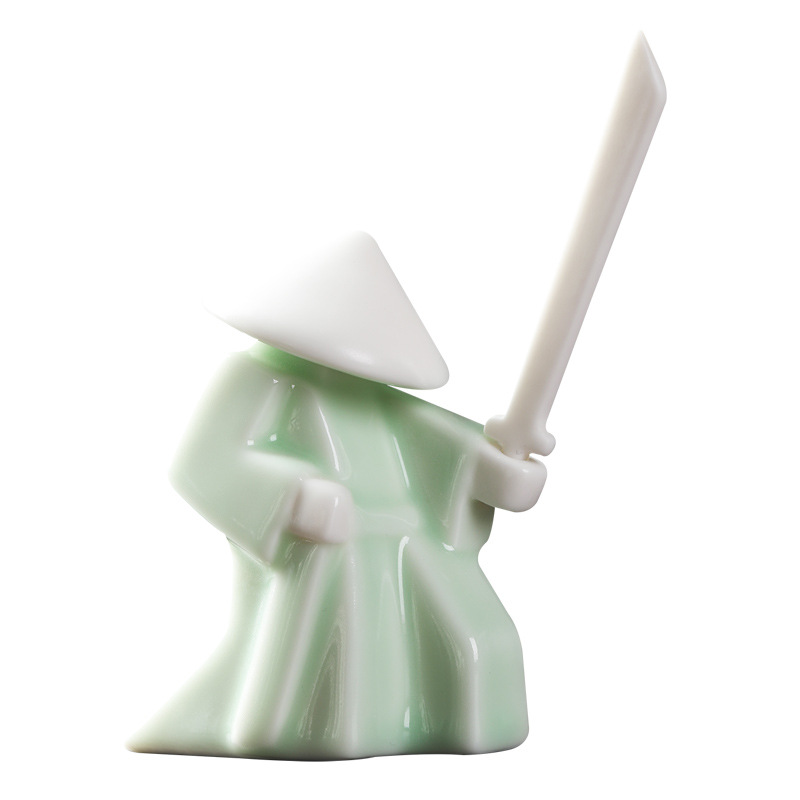 Creative new Chinese-style ceramic warrior and chivalrous tabletop ornaments, household incense sticks, incense holders, incense burners, incense holders, incense trays, handicrafts, gifts, incense burners Item Picture