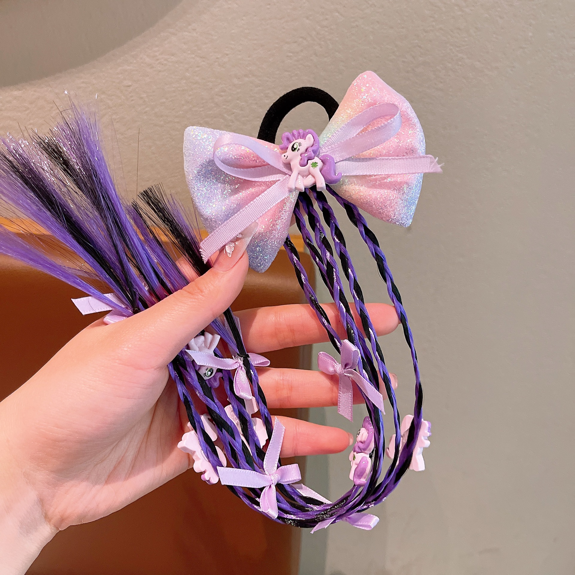 Cute little Pony boxing braid, children's false braid that doesn't hurt hair, little girl butterfly tied hair, hair band headwear Application Scenario