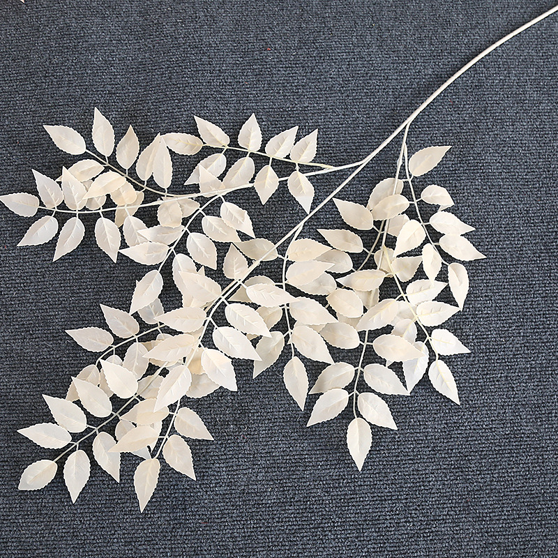 仿真凌霄叶绿植婚庆软装榕树叶绢花森系花排办公文化园艺装饰品详情图4