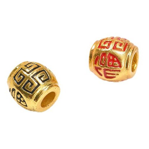 Vietnamese sand gold bracelets, beaded and interlocking beads, men's and women's through-hole, personalized and fashionable gold store bracelets, loose beads, jewelry accessories wholesale, gold foil flowers Item Picture