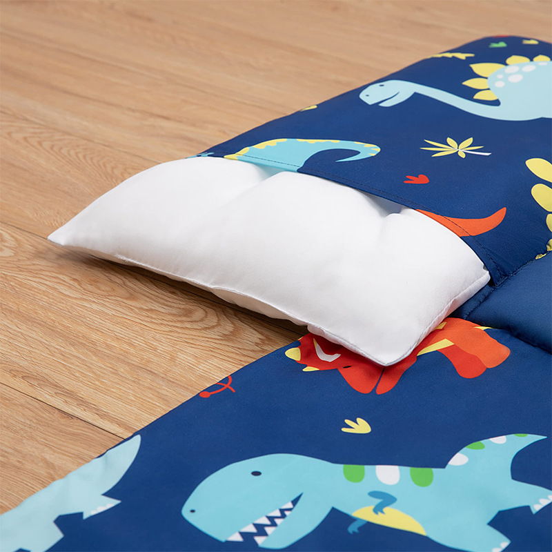 Cross-border printed sleeping bag for children's nap, portable folding autumn and winter anti-kick quilt, primary school sleeping bag details Picture
