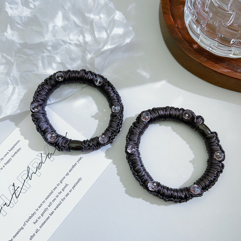 Crystal water diamond hair bands, versatile for women's charm, bun hair ties, high-end hair accessories, hair tie accessories details Picture