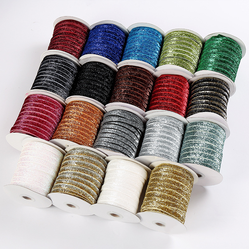 现货彩色葱绒带多规格金银葱丝带蝴蝶结织带厂家批发办公文化气氛布置拉花彩带彩条