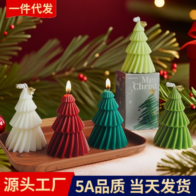 圣诞树大豆蜡香氛蜡烛伴手礼手工造型圣诞节礼物温馨氛围布置用品