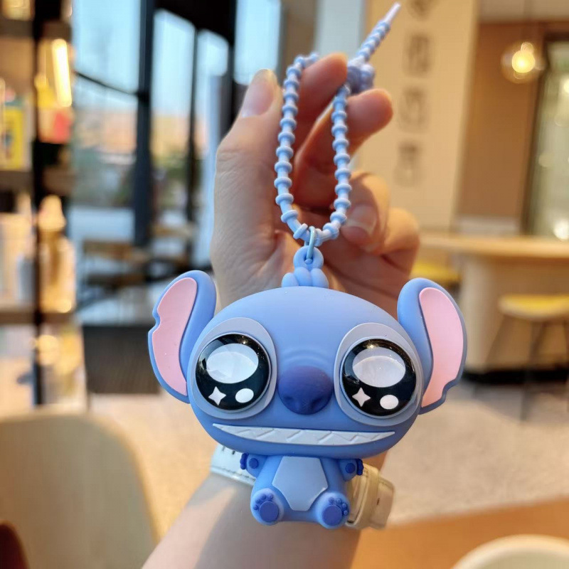 史迪仔创意解压捏捏乐钥匙扣情侣包包挂件趣味表情爆眼卡通毛绒玩具