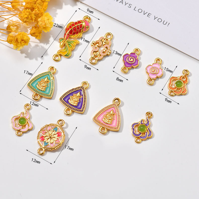 Wholesale of gold-threaded color-preserving copper gold-plated fashionable style DIY electroplated flame-fired blue enamel color inlaid bracelet accessories Application Scenario
