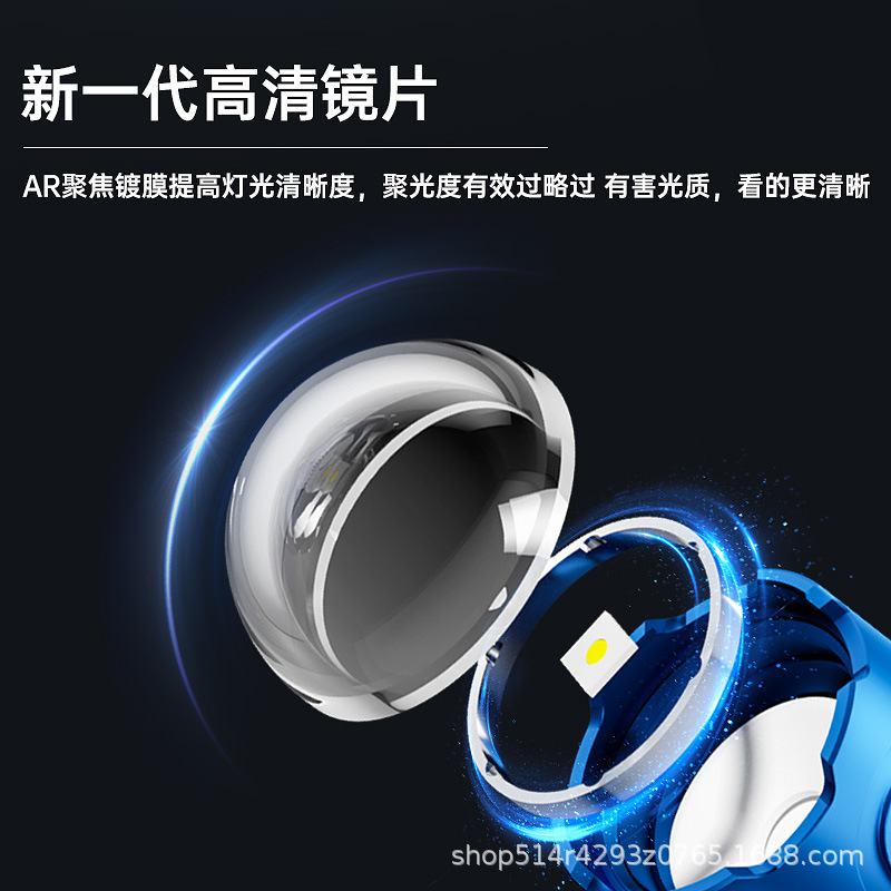 Aluminum alloy headlamp, dual lithium battery, outdoor strong light, waterproof LED charging head-mounted camping fishing searchlight, daily necessities lighting flashlight details Picture