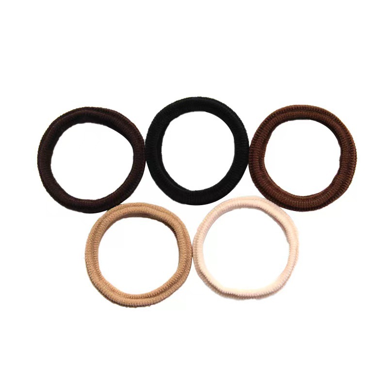 Simple and high-elasticity Korean-style seamless hair tie, durable leather band for women, hair tie, high ponytail leather cover and headwear Item Picture