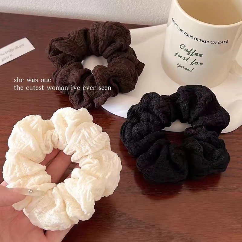 2024 New Korean-style high-end bun hair tie female pig large intestine rubber band hair tie Specification image