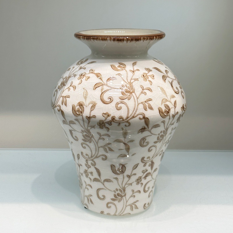 Nuevo estilo chino clásico salón de té estudio jarrón de cerámica arreglo floral contenedor artesanía decoración objetos Application Scenario