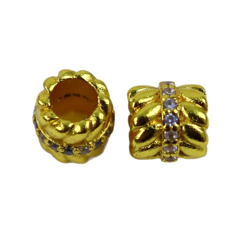 Sand gold preservation color zircon hollowed-out scattered beads accessories bracelet necklace, strainer beads, bucket beads DIY jewelry accessories, gold foil flowers Item Picture