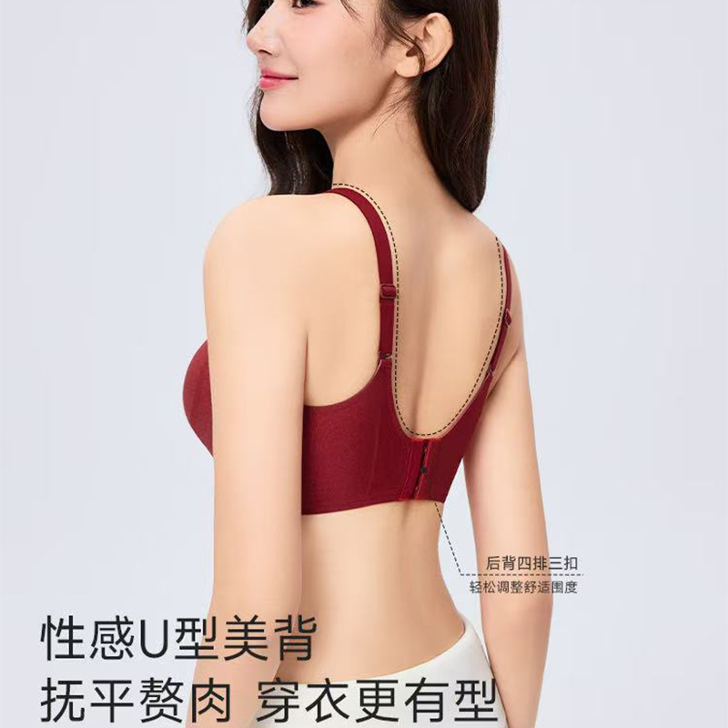 裸感普拉提无痕内衣女士软支撑小胸聚拢显大侧收副乳防下垂服装模特展示道具产品图