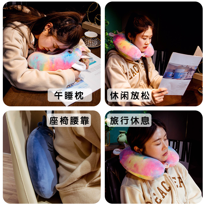 熊猫记忆棉U型枕飞机旅行便携颈枕慢回弹午休护颈枕头加logo批发家纺枕芯类详情图3