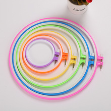 Embroidery machine accessories: Middle adjustable flower stand, round embroidery frame, embroidery stretch, candy-colored ABS plastic square embroidery ring pic 5