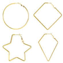 欧美简约不锈钢素圈耳环男女夸张大耳环高级感钛钢时尚耳扣耳环详情13