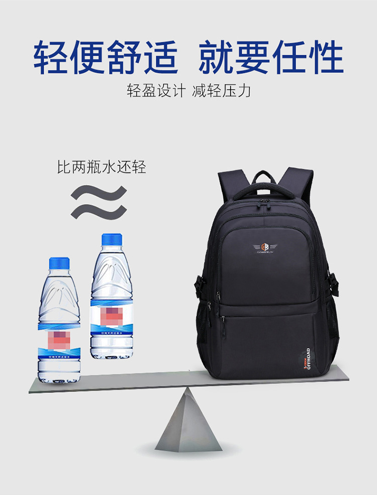 2025新款户外休闲尼龙双肩背包 防水耐磨防盗设计 适合短途旅行和拉杆书包使用详情3