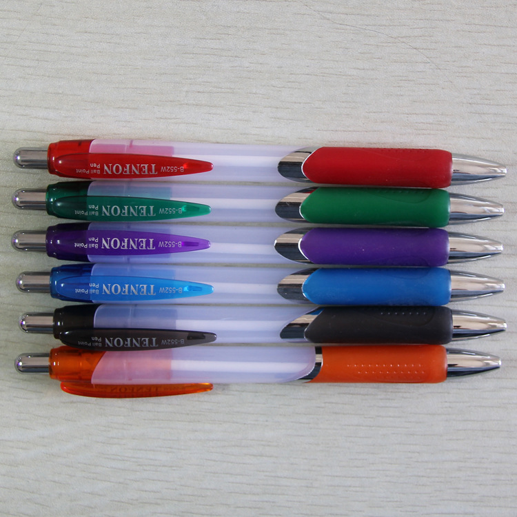 Wenzhou TENFON552W Press Ballpoint pen 0.7MM continuous oil-permeable white colored rod ballpoint pen pic 3