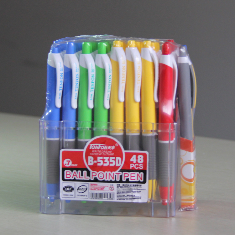 Tianfeng Office Ballpoint Pen 0.7MM plastic Ballpoint pen 48 pens per cylinder 535D Ballpoint pen wholesale pic 9