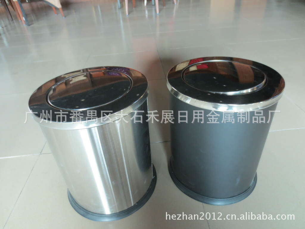 双层套色垃圾桶酒店宾馆客房圆形不锈钢垃圾桶办公室小垃圾桶详情41