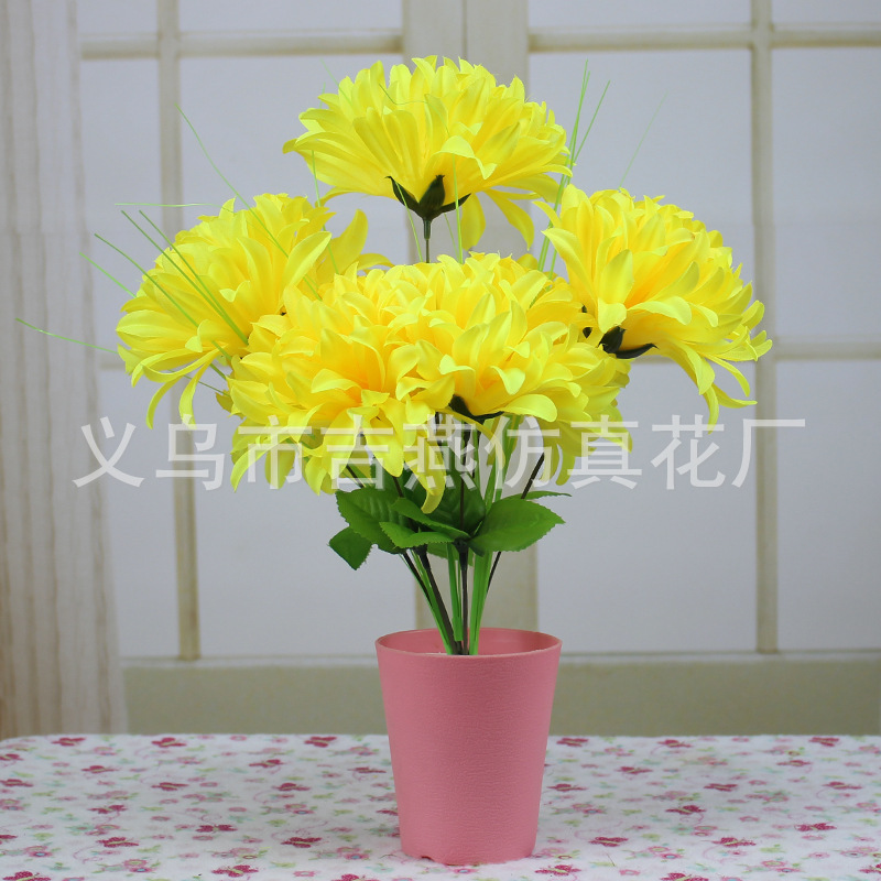 吉磐仿真花朵电子花圈材料绢花清明菊花百合仿真花大全人造花厂家详情50