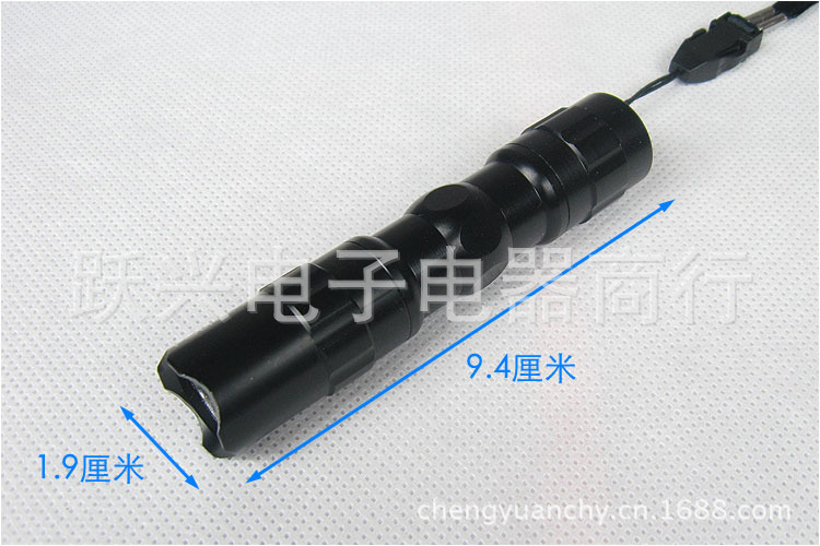 供应1W强光手电筒 小手电 LED手电筒防水圈设计5号电池2AA超亮详情13