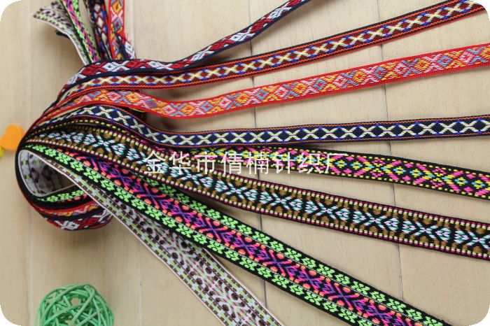 Stock al por mayor 12345cm ancho viento étnico color jacquard correas ropa bolsos zapatos sombreros y otros accesorios decorativos pic 7