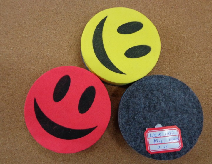 EVA magnetic board eraser, round smiling face, large white board eraser, black board eraser, cartoon board eraser, white board eraser for office use pic 5