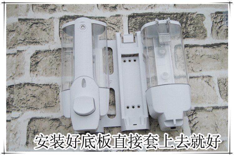 浴室双头皂液器洗手动给皂机  洗发水 沐浴露  双头给皂器 皂盒详情7