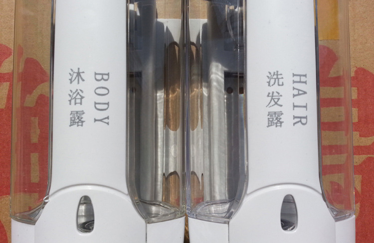 浴室双头皂液器洗手动给皂机  洗发水 沐浴露  双头给皂器 皂盒详情12