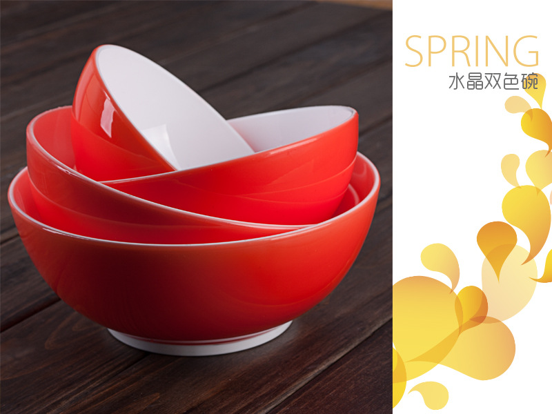 Hot-selling B-373 crystal two-color bowl, round plastic bowl, plastic bowl pic 19