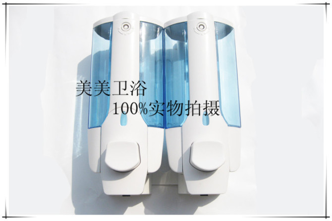 浴室双头皂液器洗手动给皂机  洗发水 沐浴露  双头给皂器 皂盒详情8